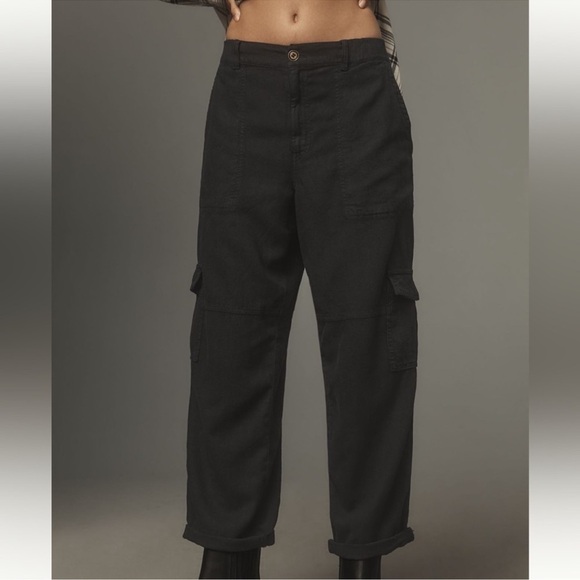 NWT! Anthropologie Pilcro Slim Linen Beach Cargo Pants - Size XS 🟥 - Picture 3 of 7